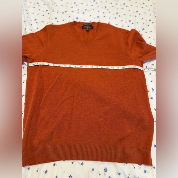 Pronto Uomo Mens Sz:XL 100% extra fine merino wool Burnt Orange Pullover sweater - Picture 3 of 10